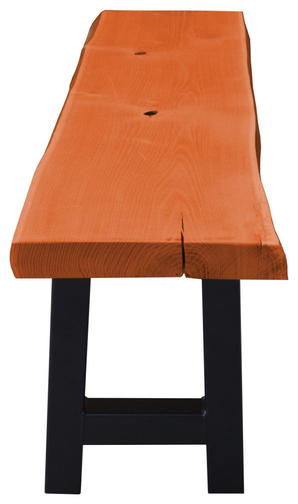 Live Edge Locust Ridgemont Bench, Cedar Stain, 4 Foot
