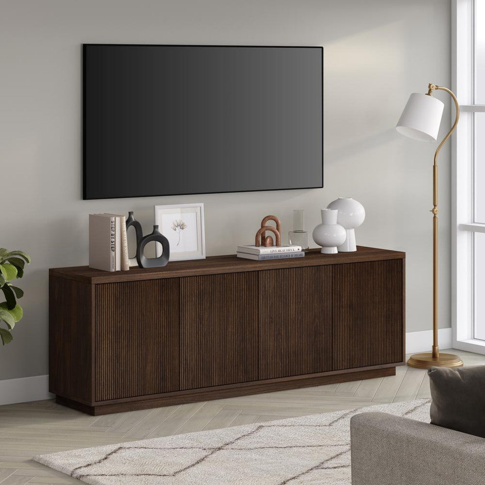 Hanson Rectangular TV Stand for TV's up to 75 in Alder Brown