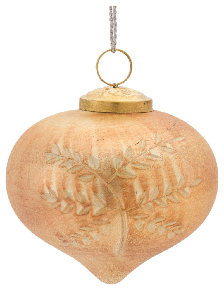 Etched Mecury Glass Ornament, Set of 6