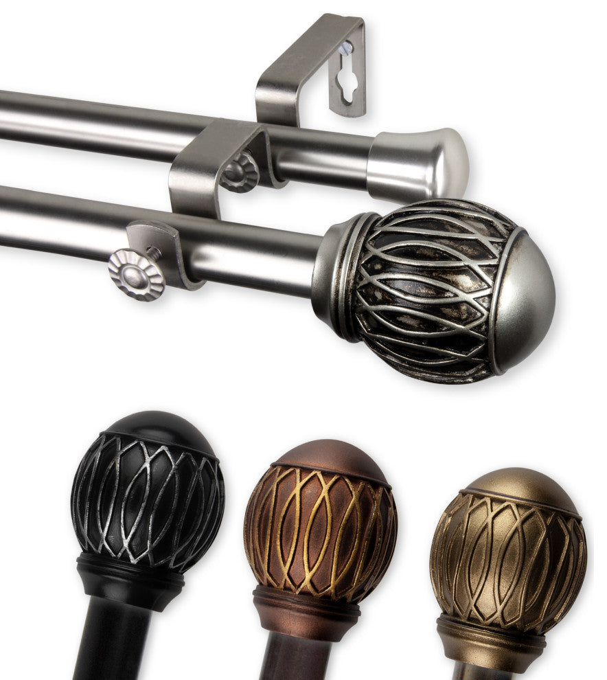 Denny 13/16" Double Curtain Rod Cocoa