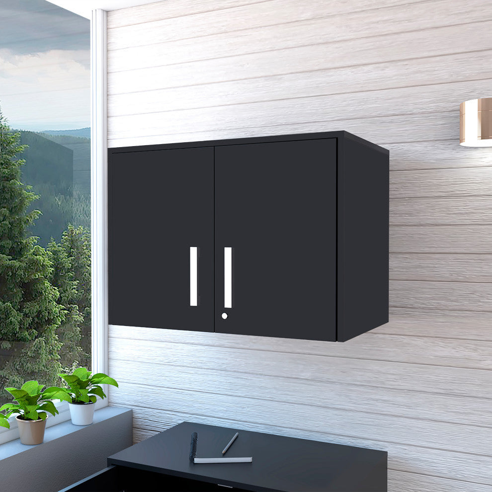 Danbury Storage Cabinet, Drawer Base Cabinet, Black, Wall Cabinet