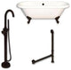 Acrylic Double Ended Clawfoot Bathtub 60" X 30" With No Faucet Drillings