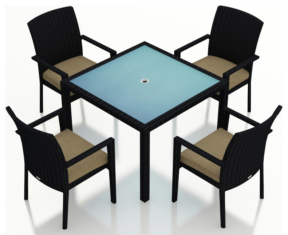 Urbana 5 Piece Arm Dining Set, Heather Beige