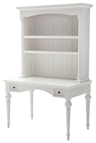 Antiqued White Provencial Writing or Computer Desk With Hutch