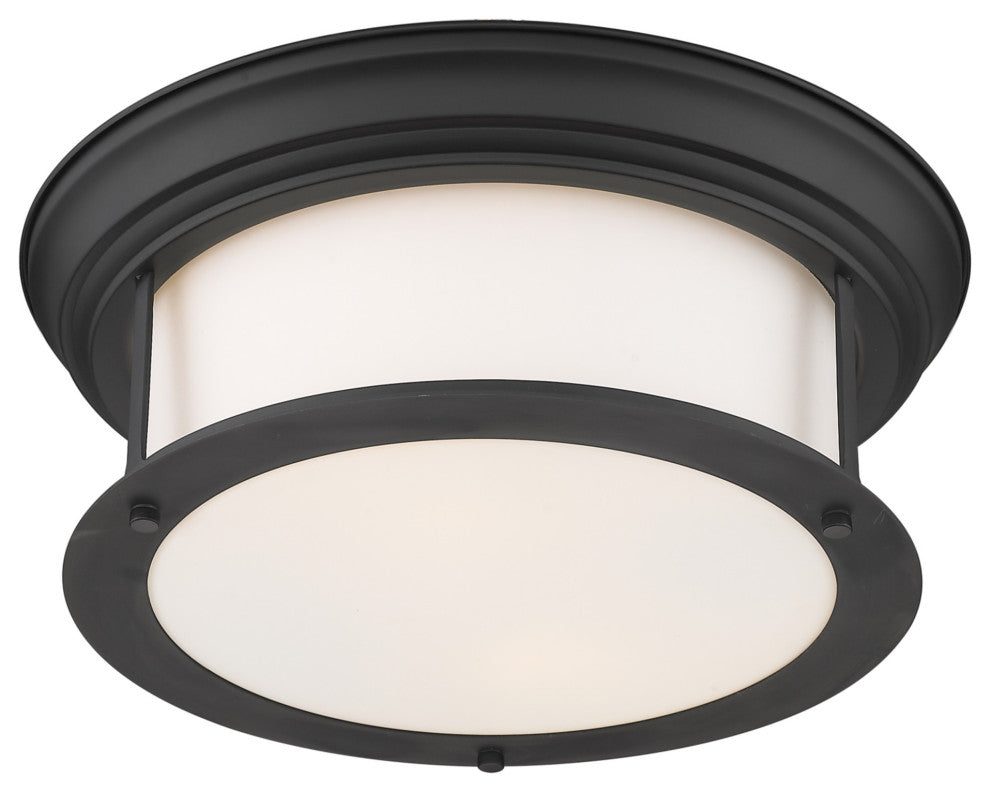 Z-Lite 2011F13 Sonna 2 Light 13-1/2"W Flush Mount Drum Ceiling - Matte Black