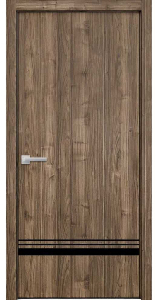 Solid French Door 30 x 84 | Planum 0012 Walnut with| Bathroom