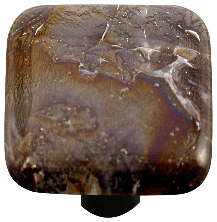 Art Glass Fractured Knob, Alum Post, Fractures Black