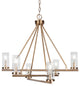 Trinity 6 Light Chandelier Shown, New Age Brass Finish, 2.5" Clear Bubble