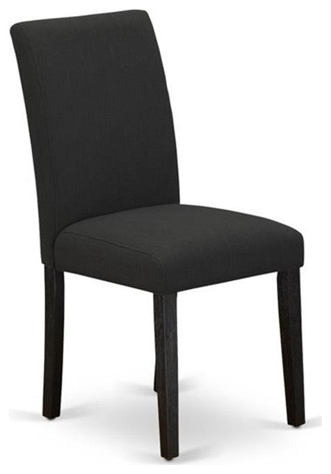 Atlin Designs 36" Linen Dining Chairs in Black (Set of 2)