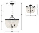 Rylee 4-Light Matte Black Frosted Beads Ceiling Mount