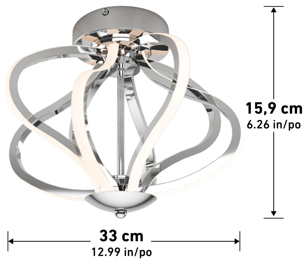 Artika Meridian Ceiling Flushmount Light, Chrome