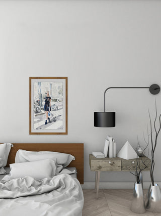 "All Blue" Framed Painting Print, 12"x18"