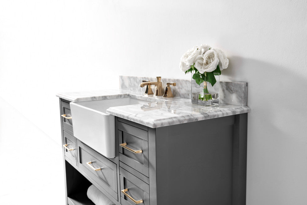 Hayley Bathroom Vanity Set, Sea Cloud Gray, 48"
