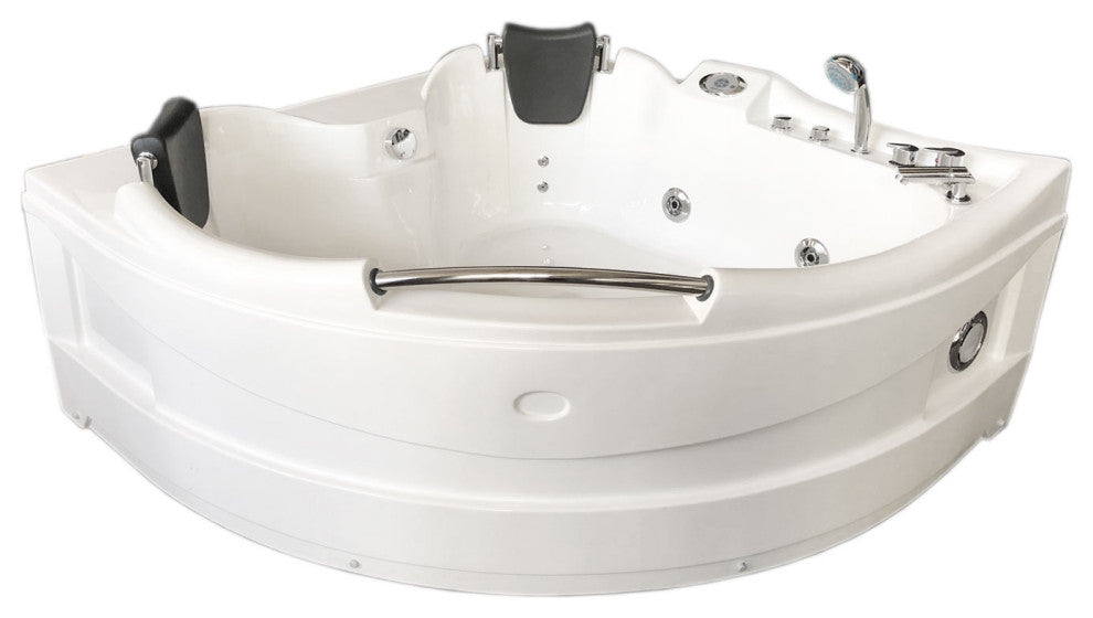 Whirlpool Corner Bathtub 59.05" x 59.05" with Heater - Ginevra