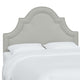 High Arched Headboard With Border, Velvet Light Gray, Full