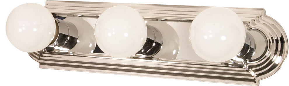 Nuvo 3-Light Incandescent Vanity and Wall Light Fixture, Polished Chrome