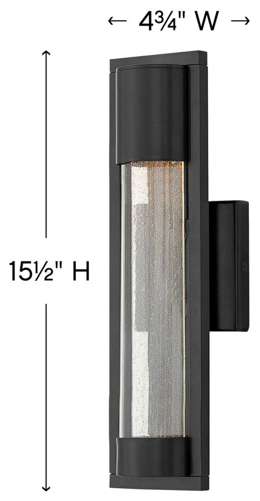 Hinkley Mist Medium Wall Mount Lantern, Satin Black