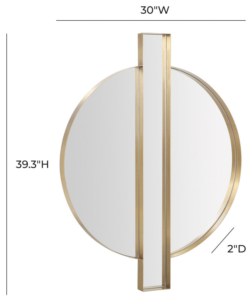 Carri Gold Round Wall Mirror