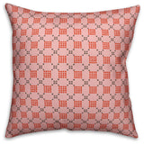 Pink Cross-Stitch Printed Pattern Throw Pillow, 16"x16"