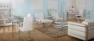 Gunar Pro High Back Office Chair, White Leatherette/Chrome