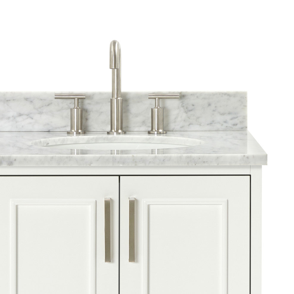 Ariel Stafford 37" Single Right Offset Oval Sink Bathroom Vanity