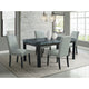 Francesca Rectangular 5 Piece Gray PU Chairs Dining Set Table and 4 Chairs