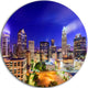 Charlotte North Carolina Cityscape, Cityscape Disc Metal Artwork, 36"