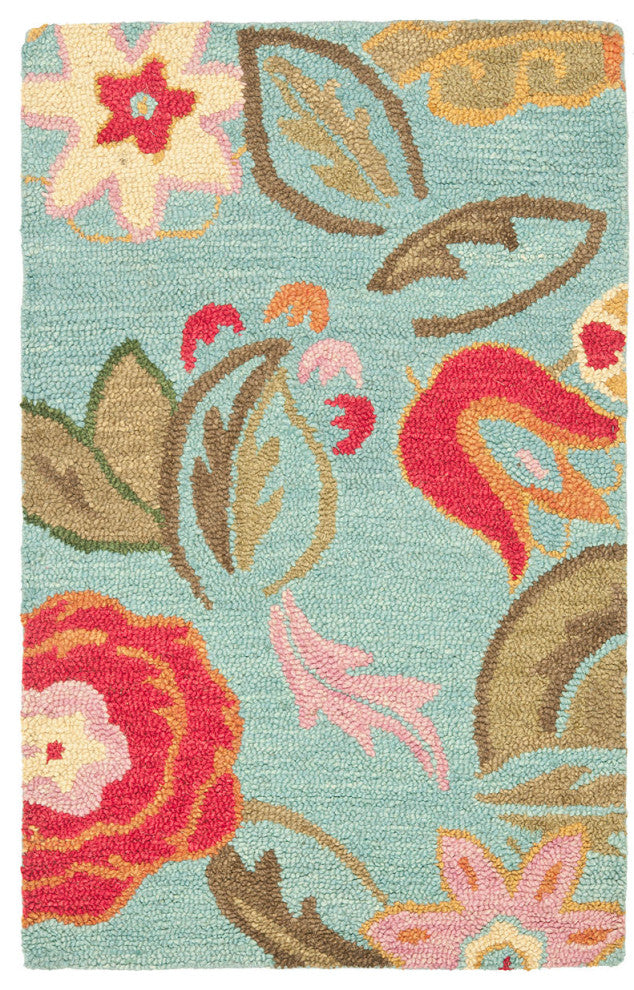 Safavieh Blossom Blm675A Floral Rug, Blue/Multi, 6'0"x9'0"