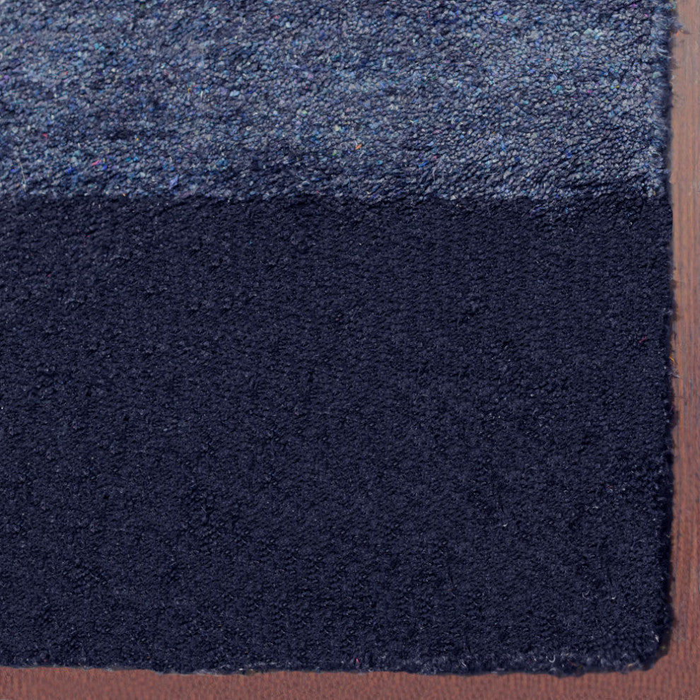 HAND KNOTTED LOOM SILK ECO-FRIENDLY RUG-Runner,Charcoal Black, Contemporary