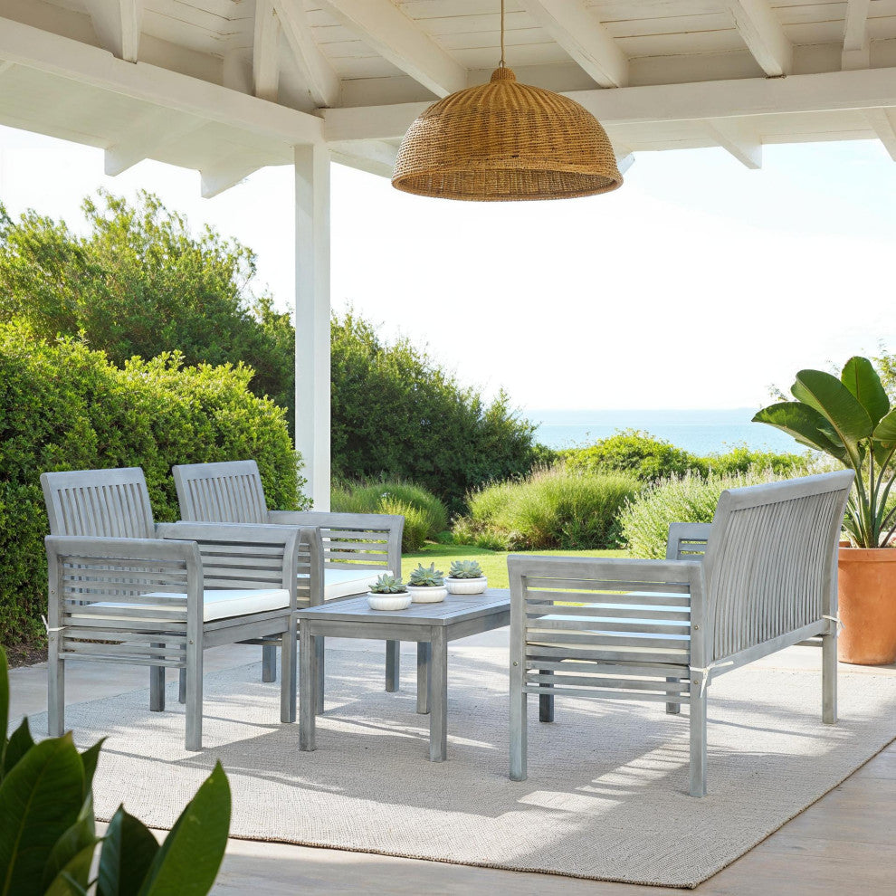 Safavieh Carson 4-Piece Indoor-Outdoor Living Set, Gray Wash