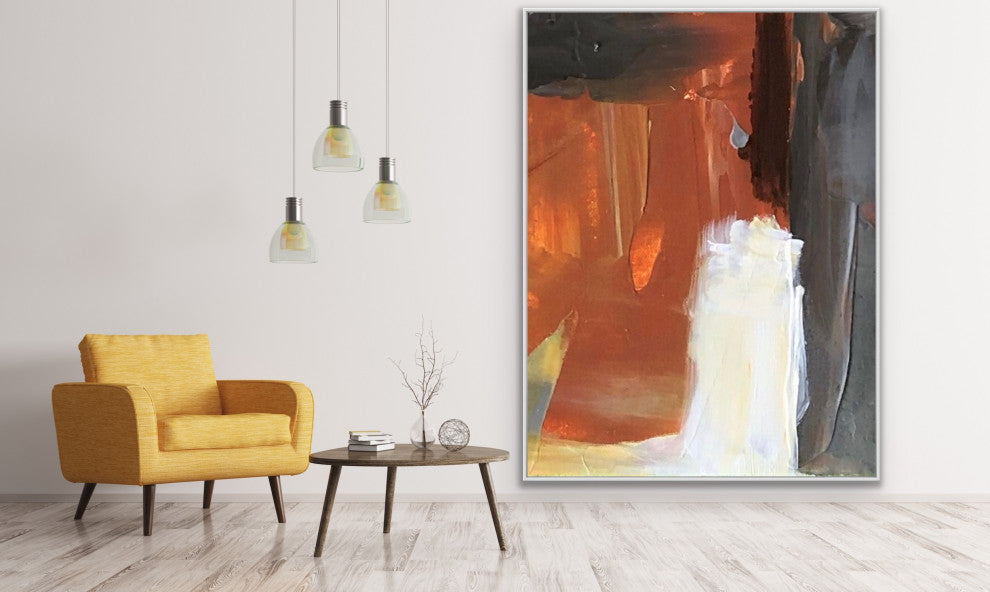60x48 IN Adventure Original Brown orange Abstract Art Contemporary