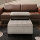 36" Wide Square Coffee Table Storage Ottoman In Platinum Tweed Look Fabric