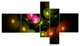 Multi Color 3D Surreal Circles, Abstract Wall Art Canvas, 60"x32", 5 panels