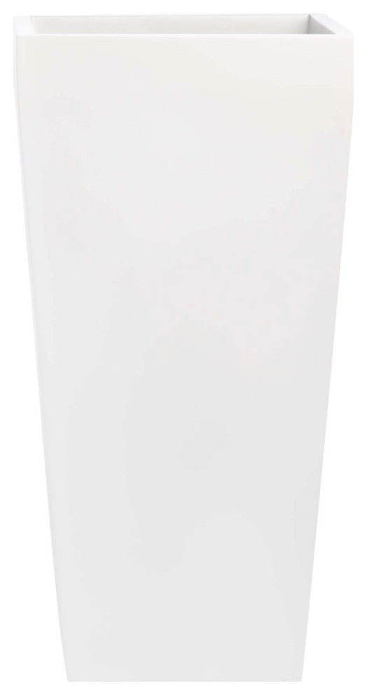 Windsor Tall Square Planter, White, 15"x15"x30"