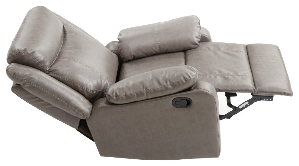 Osino Faux Leather Rocker Recliner, Gray