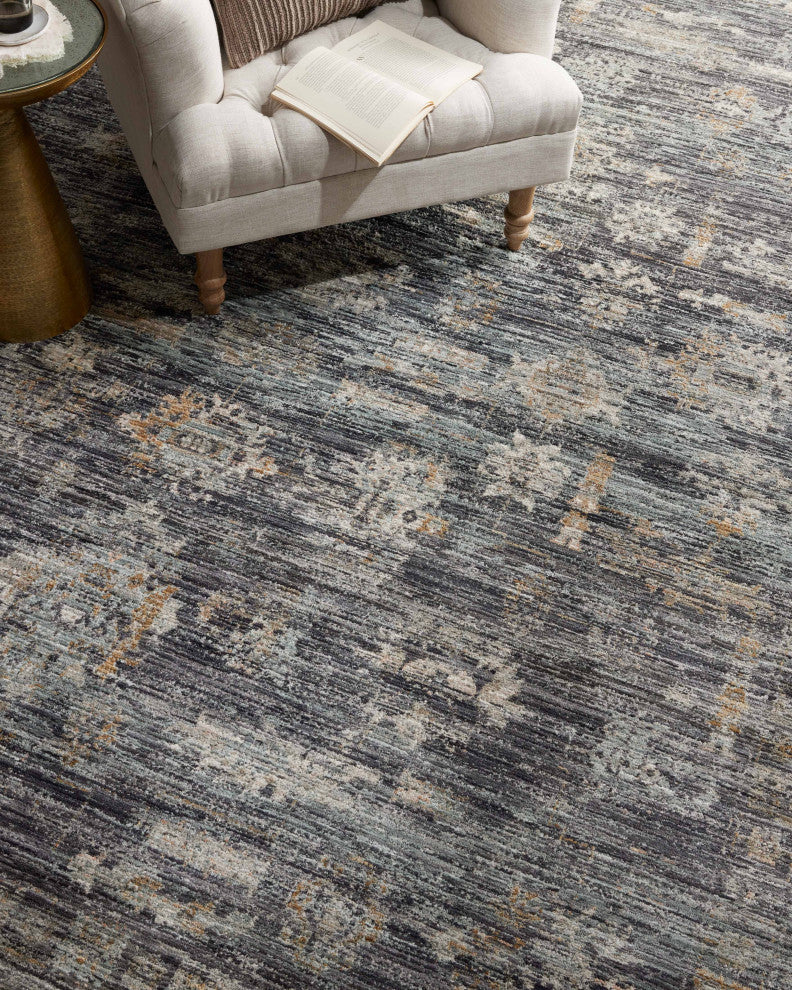Jean Stoffer x Loloi Katherine Ink / Jade 7'-10" x 7'-10" Round Area Rug