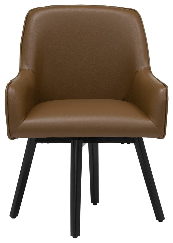Multifunctional Dining Chair, Comfortable Swivel Seat, Caramel/Bonded Leather