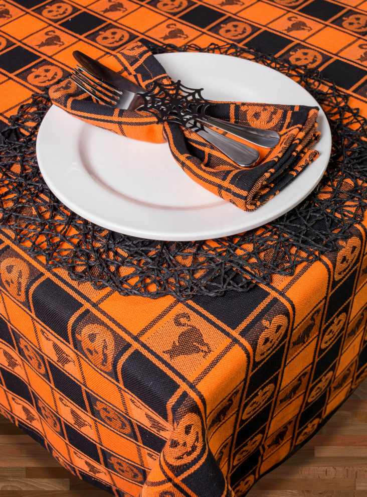 Halloween Woven Check Tablecloth, 52"x52"