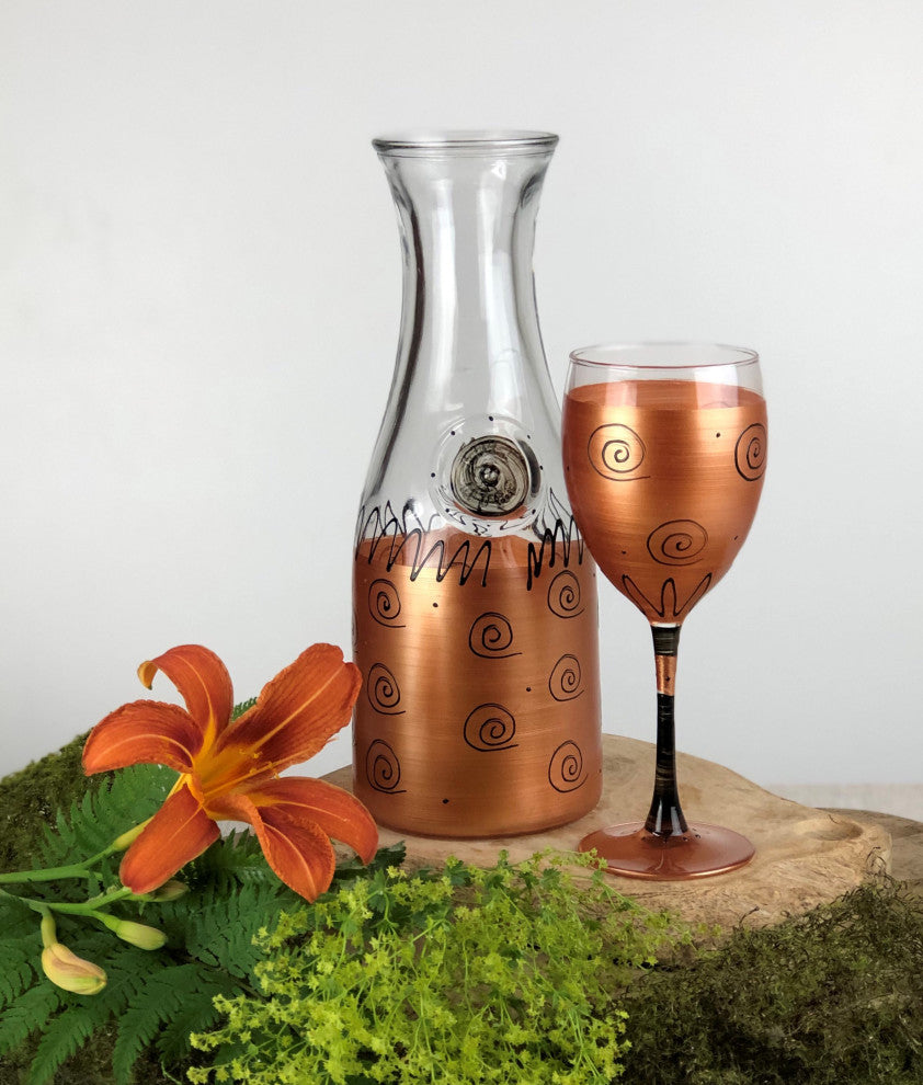 Gold Curl Wine Glasses, Set of 2