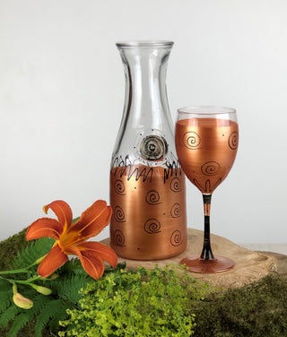 Gold Curl Wine Glasses, Set of 2