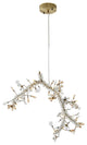 10-Light 22" Gold Stainless Steel Chandelier With Clear and Champagne Crystals