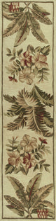 HomeRoots 10' Ivory Hand Tufted Tropical Indoor Runner Rug