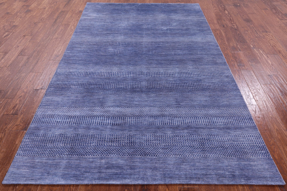 5' 10" X 9' 3" Hand Knotted Savannah Grass Wool and Silk Rug Q11926
