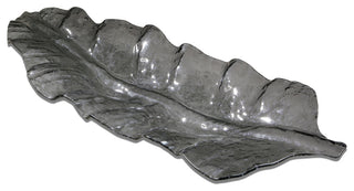 Uttermost Smoked Leaf Glass Tray