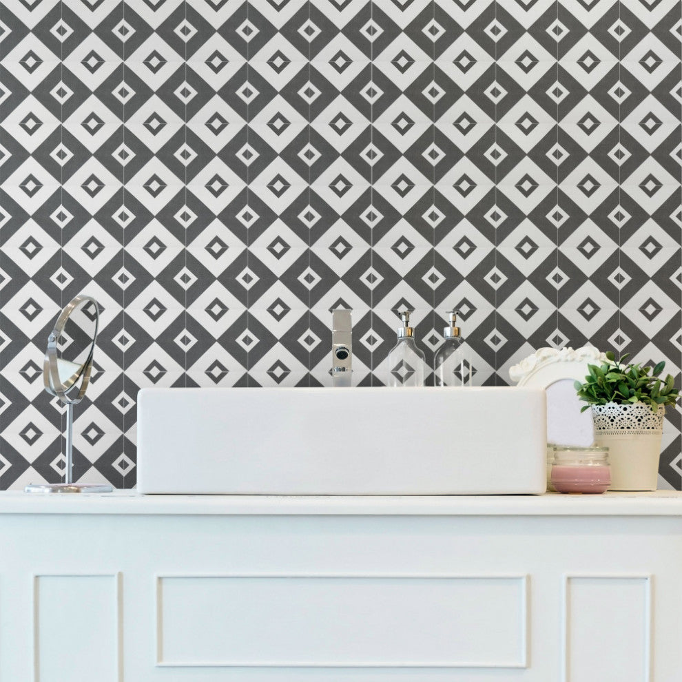 Twenties Mini Ceramic Floor and Wall Tile, Vertex