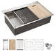 Brushed Nickel Stainless Steel 30 in. Single Bowl Drop-In Kitchen Sink with Work