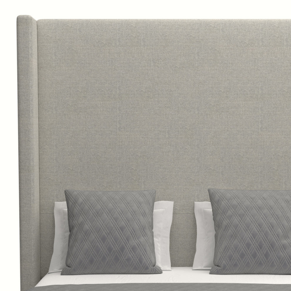 Nativa Interiors Aylet Plain Bed, Gray, California King, High Headboard
