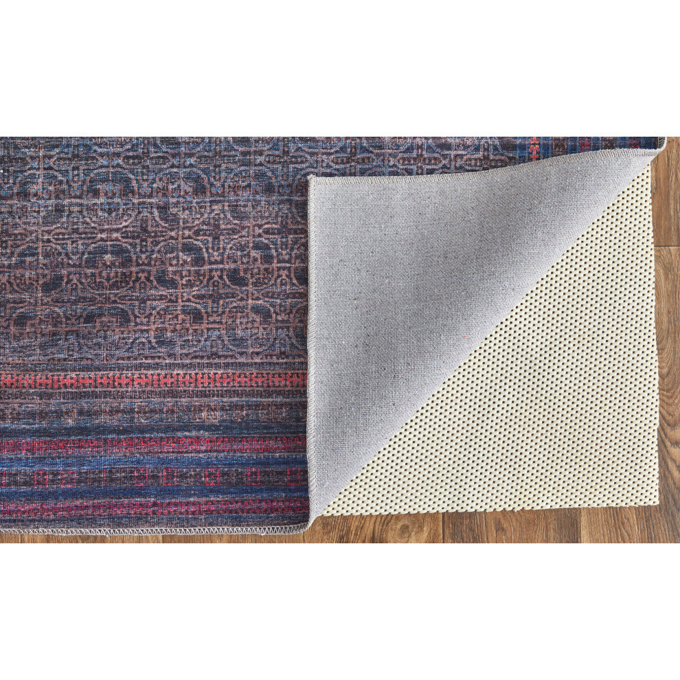 Welch Oriental Machine Washable Charcoal Gray/Pink Rug, 5'3"x7'6"