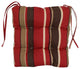 16" Patterned Outdoor Square Tufted Chair Cushions, Set of 4, Montserrat Sangria