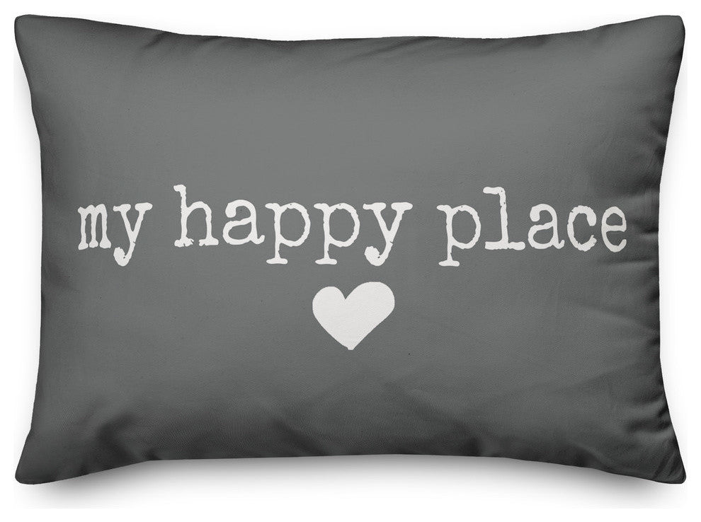 My Happy Place Outdoor Lumbar Pillow